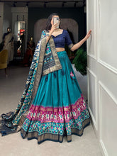 Tussar Silk Lehenga For Patola Print With Foil Work